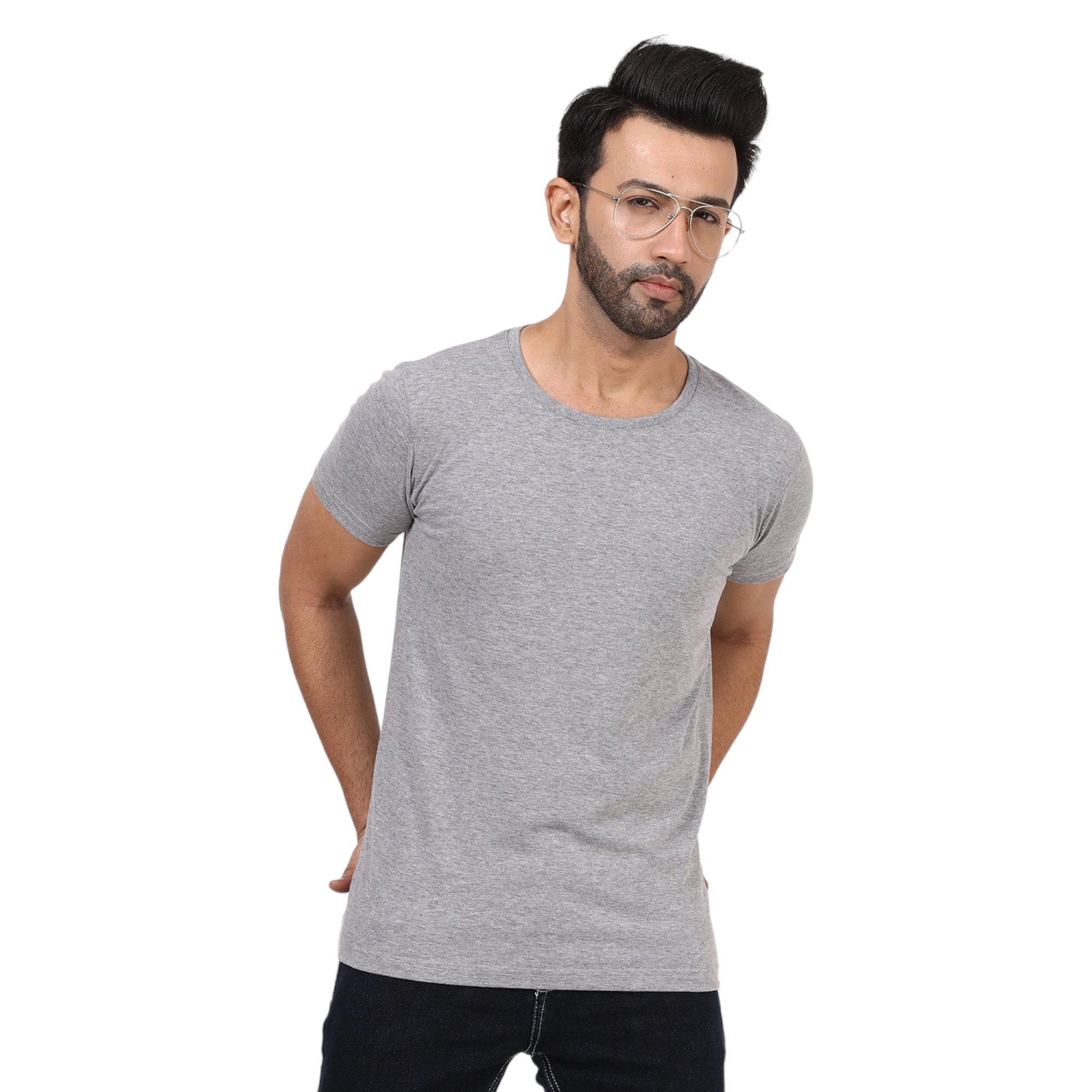 Regular SOLID MELANGE GREY - Image 3