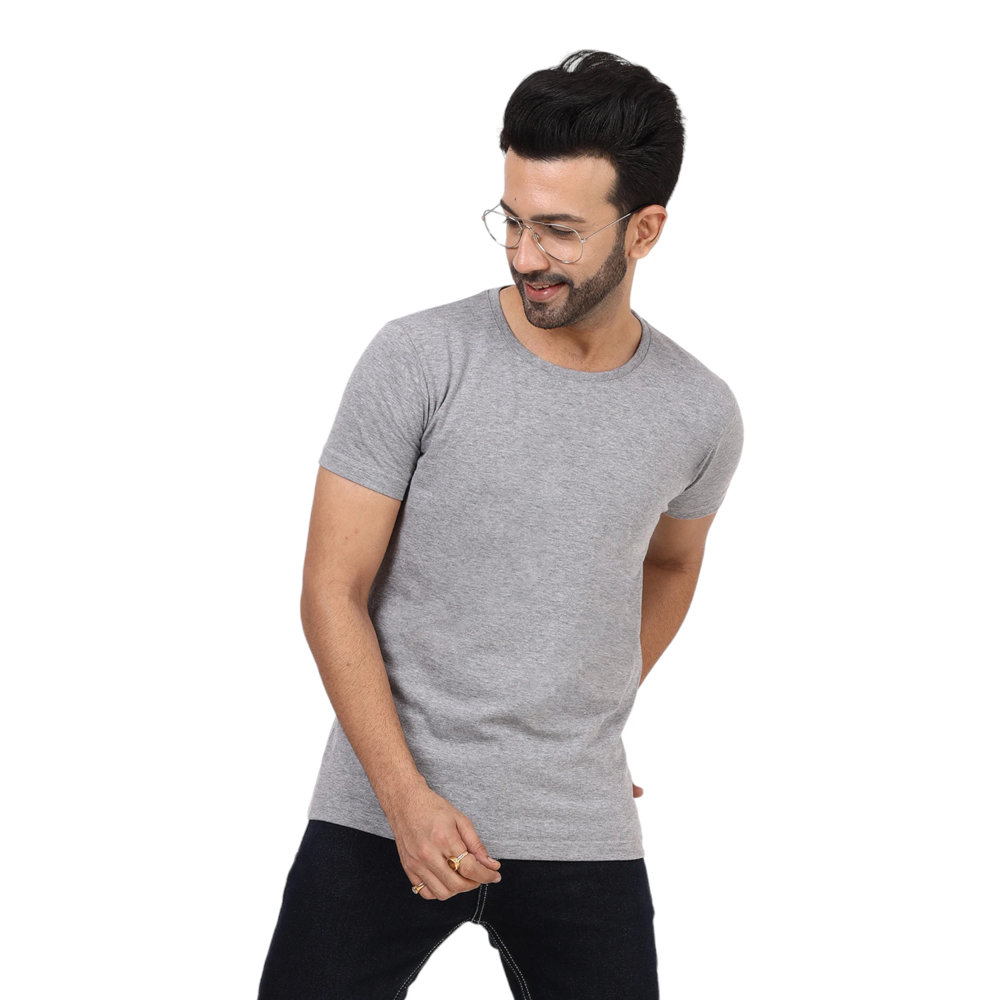 Regular SOLID MELANGE GREY - Image 2